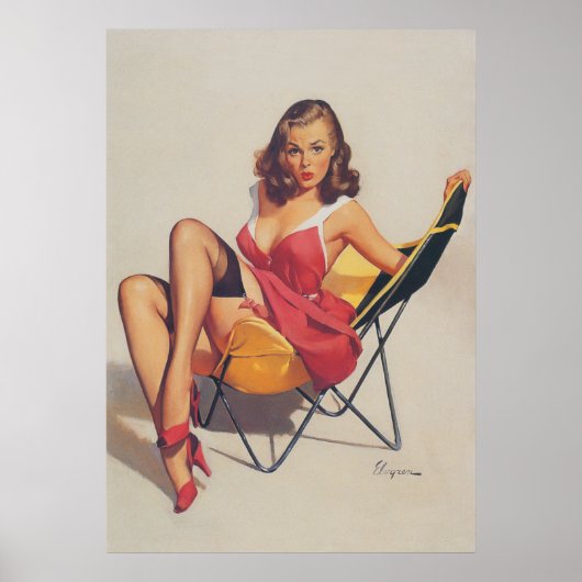 Klassieke  pop-upmeisje uit de jaren 50 poster (Voorkant)