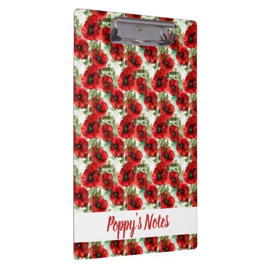 Klassieke Poppy Pattern Name Klembord (Rechts)