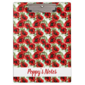 Klassieke Poppy Pattern Name Klembord (Voorkant)