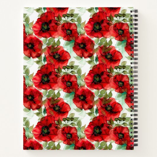 Klassieke Poppy Pattern Name Notitieboek (Achterkant)