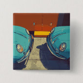 Klassieke Porsche Vierkante Button 5,1 Cm (Voorkant)