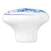 Klassieke Porselein Blauwe Peacocks Witte Achtergr Keramische Knop (Zijkant)