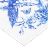 Klassieke Porselein Blauwe Peacocks Witte Achtergr Tafelkleed (Gekanteld)