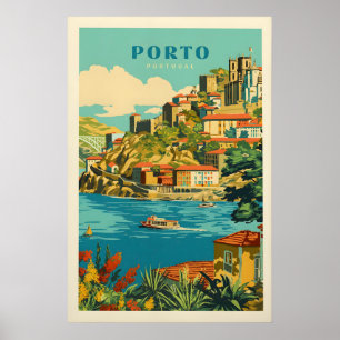 Klassieke Porto Reisposter Retro Portugal Kunst Poster