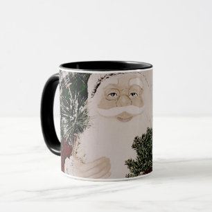 Klassieke portret van kerstman kerstvakantie mok