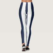 Klassieke porty Deep Blue White Striped Design Leggings (Achterkant)