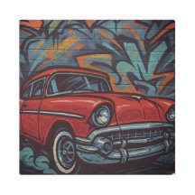 Klassieke Poster met Graffiti Auto