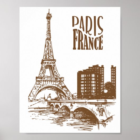 Klassieke poster van Parijs Frankrijk – Europese u (Voorkant)
