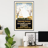 Klassieke Posterprint Baltimore-spoorweg Groot Poster (Thuiskantoor)