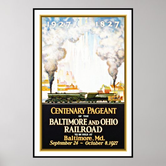 Klassieke Posterprint Baltimore-spoorweg Groot Poster (Voorkant)