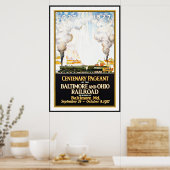 Klassieke Posterprint Baltimore-spoorweg Groot Poster (Keuken)