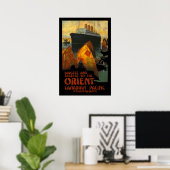 Klassieke Posterprint Orient Stoomschip Poster (Thuiskantoor)