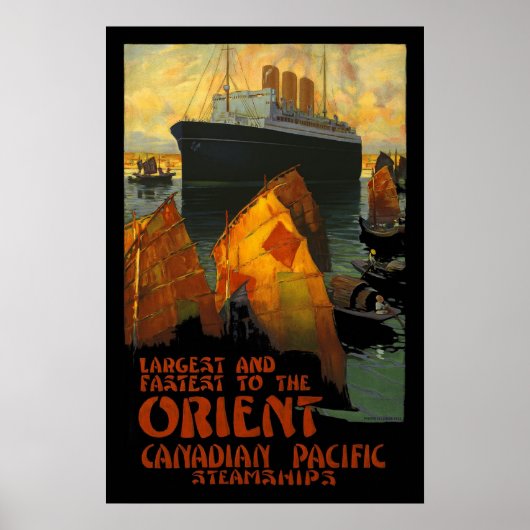 Klassieke Posterprint Orient Stoomschip Poster (Voorkant)