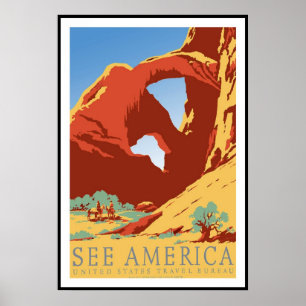 Klassieke Posterprint Zie Amerika Verenigde Staten Poster