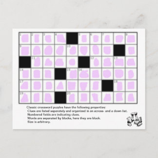 Klassieke postkaart voor crossword