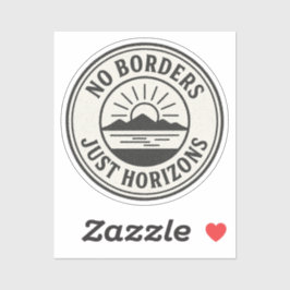 Klassieke Postzegel – “Geen Grenzen, Alleen Horizo Sticker