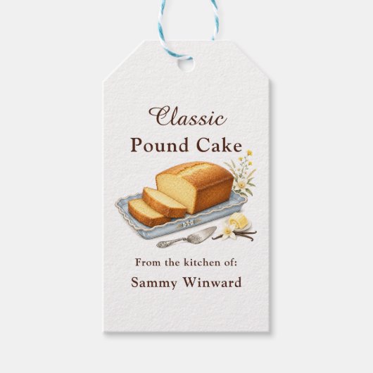 Klassieke Pound Cake Cadeaulabel (Voorkant)