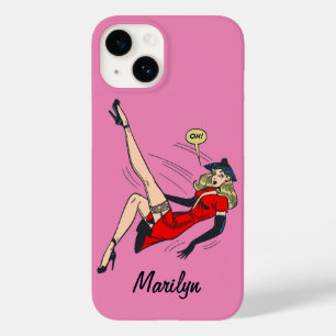 Klassieke prachtige blondine glamourgirl retro pin Case-Mate iPhone case