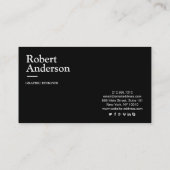 Klassieke Premium Black Visitekaartje (Achterkant)