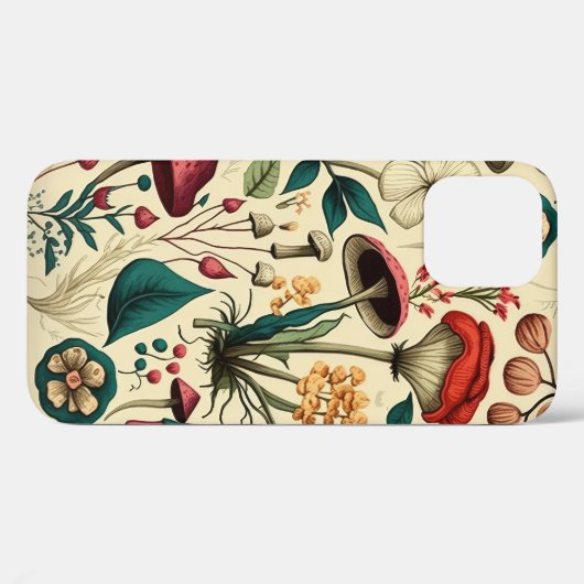 Klassieke Premium-paddenstoel en bloemenontwerp Case-Mate iPhone Case (Achterkant (horizontaal))
