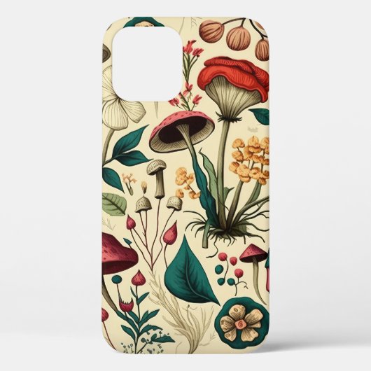Klassieke Premium-paddenstoel en bloemenontwerp Case-Mate iPhone Case (Achterkant)