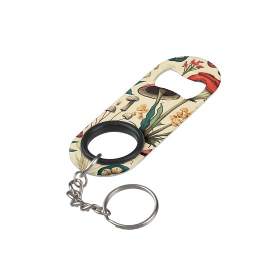 Klassieke Premium-paddenstoel en bloemenontwerp Mini Flessenopener (Achterkant Gekanteld)