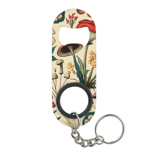 Klassieke Premium-paddenstoel en bloemenontwerp Mini Flessenopener (Achterkant)