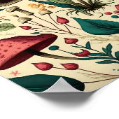 Klassieke Premium-paddenstoel en bloemenontwerp Poster (Hoek)