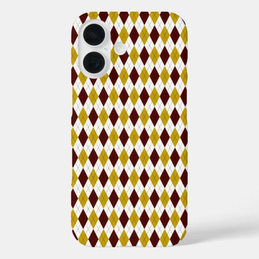 Klassieke Preppy Argyle in Garnet en Gold Case-Mate iPhone Case (Achterkant)