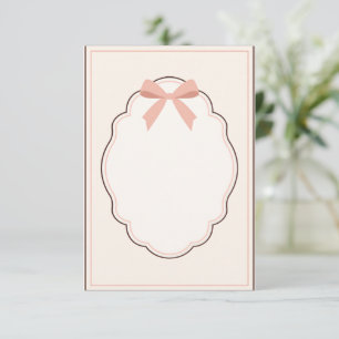 Klassieke Preppy Blush Monogram Babyshower Uitnodi Bedankkaart