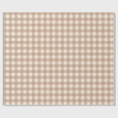 Klassieke preppy bruine beige gingham geruit cadeaupapier (Vlak)