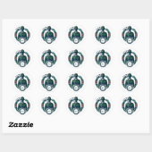 Klassieke Preppy Charme Monogram Ronde Sticker (Vel)