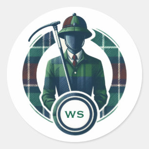 Klassieke Preppy Charme Monogram Ronde Sticker