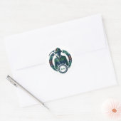 Klassieke Preppy Charme Monogram Ronde Sticker (Envelop)