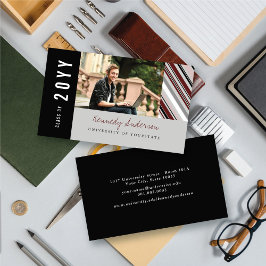 Klassieke preppy pin Stripes Modern Afstuderen fot Contactkaartje