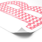 Klassieke preppy roze Chevron Letter B Monogram Foto Afdruk (Hoek)