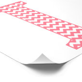 Klassieke preppy roze Chevron Letter I Monogram Foto Afdruk (Hoek)