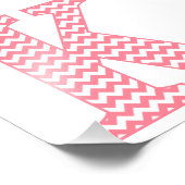 Klassieke preppy roze Chevron Letter K Monogram Foto Afdruk (Hoek)