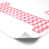 Klassieke preppy roze Chevron Letter L Monogram Foto Afdruk (Hoek)