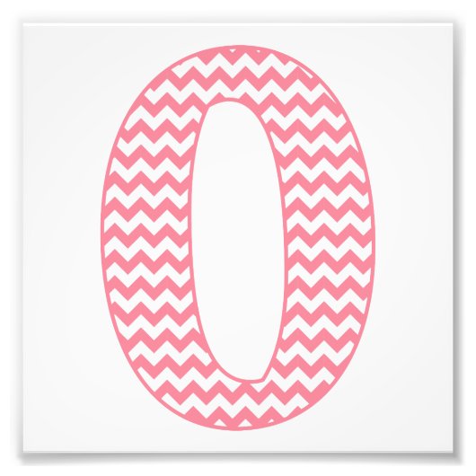 Klassieke preppy roze Chevron Letter O Monogram Foto Afdruk (Voorkant)