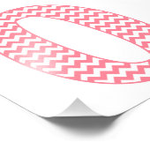 Klassieke preppy roze Chevron Letter O Monogram Foto Afdruk (Hoek)