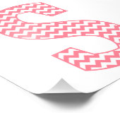 Klassieke preppy roze Chevron Letter S Monogram Foto Afdruk (Hoek)