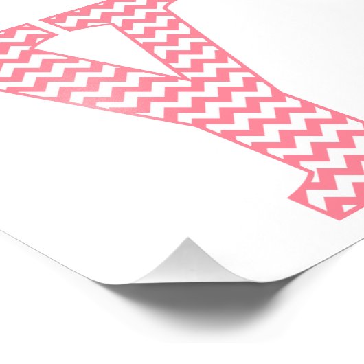 Klassieke preppy roze Chevron Letter Y Monogram Foto Afdruk (Hoek)