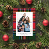 Klassieke Preppy Tartan Plaid Patchwork 1 Foto Feestdagenkaart