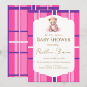 Klassieke Preppy Teddbeer Babyshower Uitnodiging (Voorkant / Achterkant)