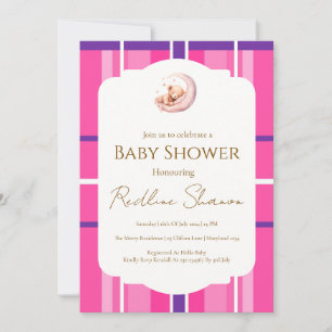 Klassieke Preppy Teddbeer Babyshower Uitnodiging