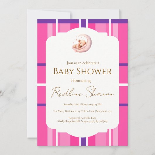 Klassieke Preppy Teddbeer Babyshower Uitnodiging (Voorkant)