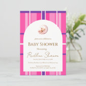 Klassieke Preppy Teddbeer Babyshower Uitnodiging (Staand voorkant)