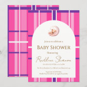 Klassieke Preppy Teddbeer Babyshower Uitnodiging (Voorkant / Achterkant)