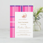 Klassieke Preppy Teddbeer Babyshower Uitnodiging (Staand voorkant)